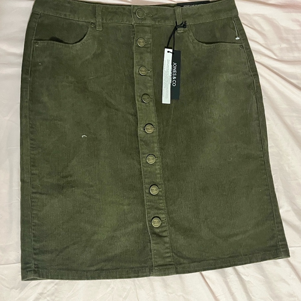 Jones New York Green Pencil Skirt Knee-Length Casual